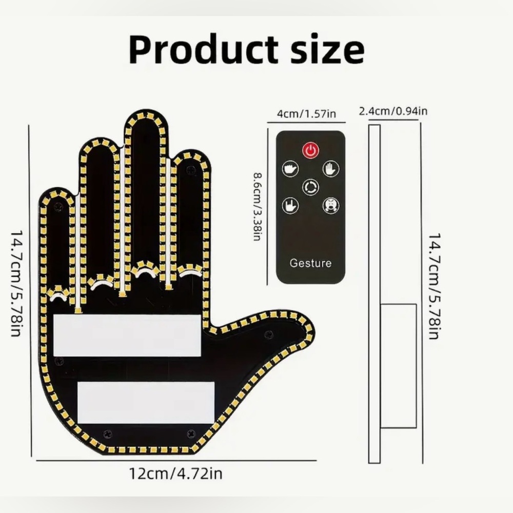 LED Car Rear Window Gesture Sign - Picture 6 of 6